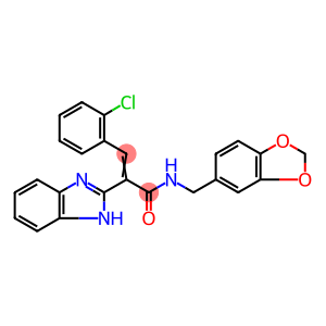 1H-Benzimidazole-2-acetamide, N-(1,3-benzodioxol-5-ylmethyl)-α-[(2-chlorophenyl)methylene]-