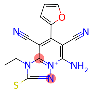 5-amino-6,8-dicyano-1-ethyl-7-(2-furyl)-1H-[1,2,4]triazolo[1,5-a]pyridin-4-ium-2-thiolate