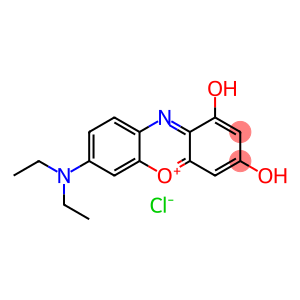 7-(diethylamino)-1,3-dihydroxyphenoxazin-5-ium chloride