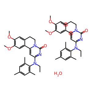 4H-Pyrimido(6,1-a)isoquinolin-4-one, 6,7-dihydro-9,10-dimethoxy-2-(eth yl(2,4,6-trimethylphenyl)amino)-, hydrate (2:1)