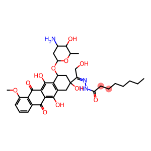 N-[[1-[4-(4-amino-5-hydroxy-6-methyl-oxan-2-yl)oxy-2,5,12-trihydroxy-7 -methoxy-6,11-dioxo-3,4-dihydro-1H-tetracen-2-yl]-2-hydroxy-ethylidene ]amino]octanamide