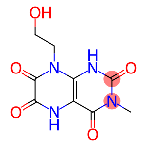 2,4,6,7(1H,3H)-Pteridinetetrone,  5,8-dihydro-8-(2-hydroxyethyl)-3-methyl-