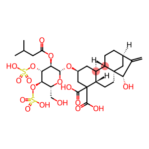 Kaur-16-ene-18,19-dioic acid, 15-hydroxy-2-[[2-O-(3-methyl-1-oxobutyl)-3,4-di-O-sulfo-β-D-glucopyranosyl]oxy]-, (2β,15α)-