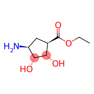 Cyclopentanecarboxylic acid, 4-amino-2,3-dihydroxy-, ethyl ester,