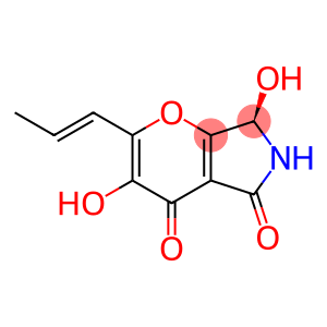 Pyrano[3,2-b]pyrrole-3,7-dione, 1,2-dihydro-2,6-dihydroxy-5-(1E)-1-propenyl-, (2R)- (9CI)