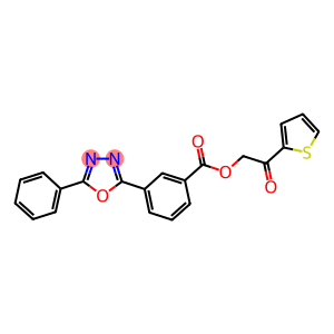 2-oxo-2-(2-thienyl)ethyl 3-(5-phenyl-1,3,4-oxadiazol-2-yl)benzoate