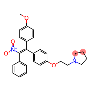 Pyrrolidine, 1-[2-[4-[1-(4-methoxyphenyl)-2-nitro-2-phenylethenyl]phenoxy]ethyl]-, (E)- (9CI)