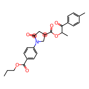 1-methyl-2-(4-methylphenyl)-2-oxoethyl 5-oxo-1-[4-(propoxycarbonyl)phenyl]-3-pyrrolidinecarboxylate