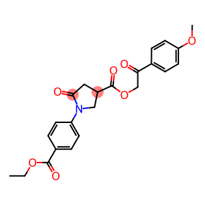 2-(4-methoxyphenyl)-2-oxoethyl 1-[4-(ethoxycarbonyl)phenyl]-5-oxo-3-pyrrolidinecarboxylate