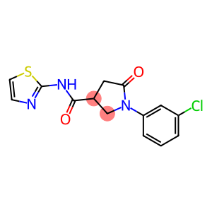 1-(3-chlorophenyl)-5-oxo-N-(1,3-thiazol-2-yl)-3-pyrrolidinecarboxamide