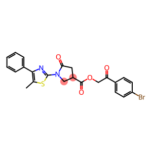 2-(4-bromophenyl)-2-oxoethyl 1-(5-methyl-4-phenyl-1,3-thiazol-2-yl)-5-oxo-3-pyrrolidinecarboxylate