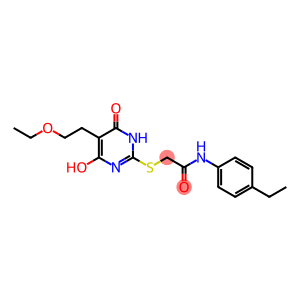 2-{[5-(2-ethoxyethyl)-4-hydroxy-6-oxo-1,6-dihydro-2-pyrimidinyl]sulfanyl}-N-(4-ethylphenyl)acetamide