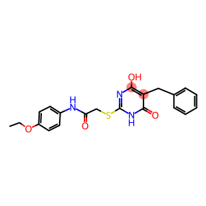 2-[(5-benzyl-4-hydroxy-6-oxo-1,6-dihydro-2-pyrimidinyl)sulfanyl]-N-(4-ethoxyphenyl)acetamide