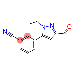 Benzonitrile, 3-(1-ethyl-3-formyl-1H-pyrazol-5-yl)- (9CI)