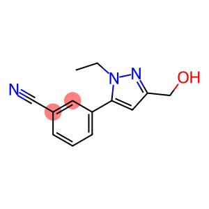 Benzonitrile, 3-[1-ethyl-3-(hydroxymethyl)-1H-pyrazol-5-yl]- (9CI)