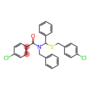 Benzamide, 4-chloro-N-[[[(4-chlorophenyl)methyl]thio]phenylmethyl]-N-(phenylmethyl)-