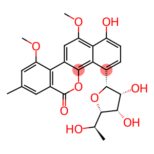 4-(6-Deoxy-α-L-galactofuranosyl)-1-hydroxy-10,12-dimethoxy-8-methyl-6H-benzo[d]naphtho[1,2-b]pyran-6-one