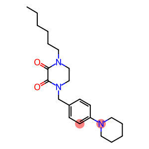 1-Hexyl-4-(p-piperidinobenzyl)-2,3-piperazinedione