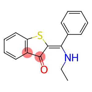 Benzo[b]thiophen-3(2H)-one, 2-[(ethylamino)phenylmethylene]-, (E)- (9CI)