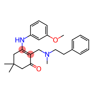 2-Cyclohexen-1-one, 3-[(3-methoxyphenyl)amino]-5,5-dimethyl-2-[[methyl(2-phenylethyl)amino]methyl]-