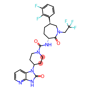 N-[(3R,6S)-6-(2,3-二氟苯基)六氢-2-氧代-1-(2,2,2-三氟乙基)-1H-氮杂卓-3-基]-4-(2,3-二氢-2-氧代-1H-咪唑并[4,5-b]吡啶-1-基)-1-哌啶甲酰胺