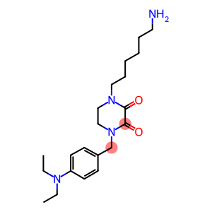 1-(6-Aminohexyl)-4-((4-(diethylamino)phenyl)methyl)-2,3-piperazinedion e