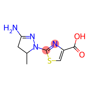 4-Thiazolecarboxylicacid,2-(3-amino-4,5-dihydro-5-methyl-1H-pyrazol-1-yl)-(9CI)