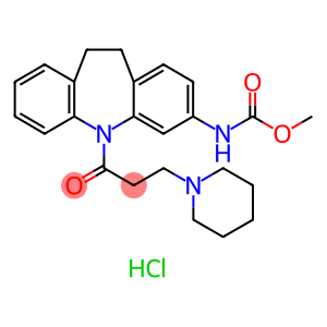 methyl N-[11-(3-piperidin-1-ium-1-ylpropanoyl)-5,6-dihydrobenzo[b][1]benzazepin-2-yl]carbamate chloride