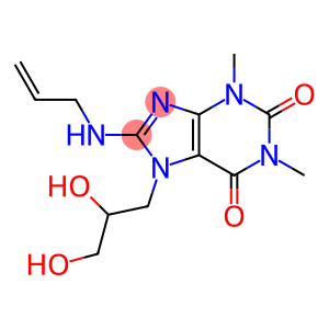 1H-Purine-2,6-dione, 7-(2,3-dihydroxypropyl)-3,7-dihydro-1,3-dimethyl-8-(2-propen-1-ylamino)-