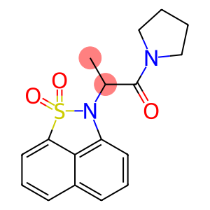 2-(1,1-dioxido-2H-naphtho[1,8-cd][1,2]thiazol-2-yl)-1-(pyrrolidin-1-yl)propan-1-one