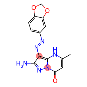 2-amino-3-(1,3-benzodioxol-5-yldiazenyl)-5-methylpyrazolo[1,5-a]pyrimidin-7(4H)-one