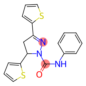 N-phenyl-3,5-di(2-thienyl)-4,5-dihydro-1H-pyrazole-1-carboxamide