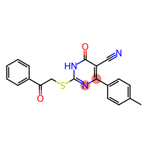 5-Pyrimidinecarbonitrile, 1,6-dihydro-4-(4-methylphenyl)-6-oxo-2-[(2-oxo-2-phenylethyl)thio]-