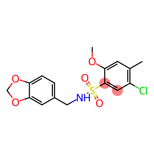 N-(1,3-benzodioxol-5-ylmethyl)-5-chloro-2-methoxy-4-methylbenzenesulfonamide