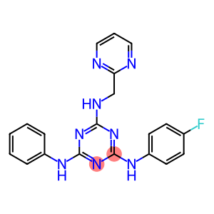 N2-(4-fluorophenyl)-N4-phenyl-N6-(pyrimidin-2-ylmethyl)-1,3,5-triazine-2,4,6-triamine