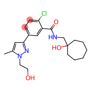 2-氯-N-[(1-羟基环己基)甲基]-5-[1-(2-羟乙基)-5-甲基-1H-吡唑-3-基]苯甲胺