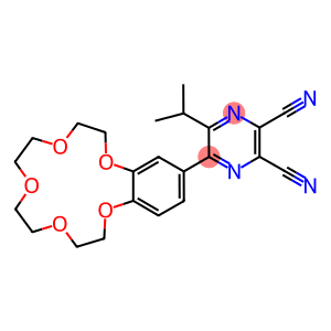 5-isopropyl-6-(2,3,5,6,8,9,11,12-octahydro-1,4,7,10,13-benzopentaoxacyclopentadecin-15-yl)-2,3-pyrazinedicarbonitrile