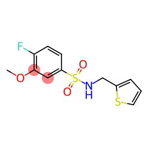 4-fluoro-3-methoxy-N-(2-thienylmethyl)benzenesulfonamide