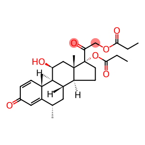 Pregna-1,4-diene-3,20-dione, 11-hydroxy-6-methyl-17,21-bis(1-oxopropoxy)-, (6α,11β)- (9CI)