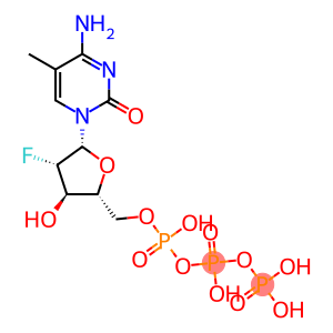 2(1H)-Pyrimidinone, 4-amino-1-(2-deoxy-2-fluoro-5-O-(hydroxy((hydroxy( phosphonooxy)phosphinyl)oxy)phosphinyl)-beta-D-arabinofuranosyl)-5-met hyl-