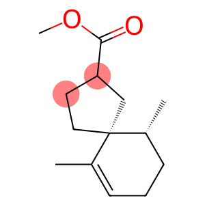 Spiro[4.5]dec-6-ene-2-carboxylic acid, 6,10-dimethyl-, methyl ester, (5R,10R)-rel- (9CI)