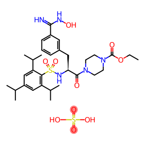 1-Piperazinecarboxylic acid, 4-[(2S)-3-[3-[(hydroxyaMino)iMinoMethyl]phenyl]-1-oxo-2-[[[2,4,6-tris(1-Methylethyl)phenyl]sulfonyl]aMino]propyl]-, ethyl ester, sulfate (2:1)