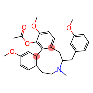 5H-Dibenz(d,f)azonin-1-ol, 6,7,8,9-tetrahydro-2,12-dimethoxy-6-((3-met hoxyphenyl)methyl)-7-methyl-, acetate (ester), (-)-