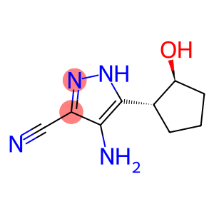 1H-Pyrazole-3-carbonitrile,4-amino-5-[(1R,2S)-2-hydroxycyclopentyl]-,rel-(9CI)