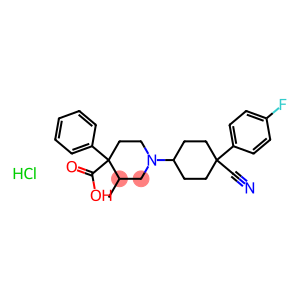 1-[4-cyano-4-(4-fluorophenyl)cyclohexyl]-3-methyl-4-phenylpiperidine-4-carboxylic acid monohydrochloride