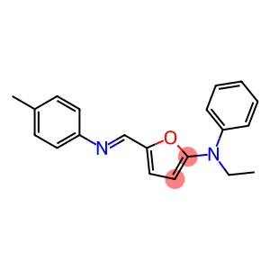 2-Furanamine,  N-ethyl-N-phenyl-5-(N-p-tolylformimidoyl)-  (8CI)