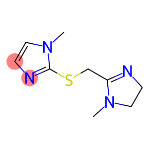 2-Imidazoline,1-methyl-2-[[(1-methylimidazol-2-yl)thio]methyl]-(8CI)