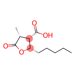 3-Furancarboxylic acid, tetrahydro-4-methyl-5-oxo-2-pentyl-, (2S,3S,4R)-