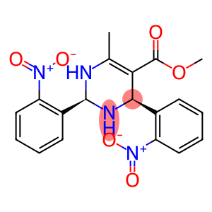 5-Pyrimidinecarboxylic acid, 1,2,3,4-tetrahydro-6-methyl-2,4-bis(2-nitrophenyl)-, methyl ester, (2R,4R)-rel-