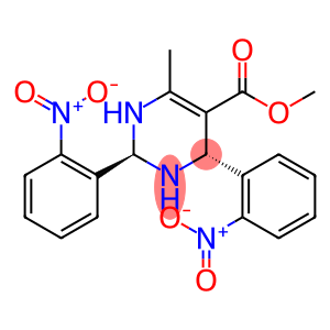 5-Pyrimidinecarboxylic acid, 1,2,3,4-tetrahydro-6-methyl-2,4-bis(2-nitrophenyl)-, methyl ester, (2R,4S)-rel-